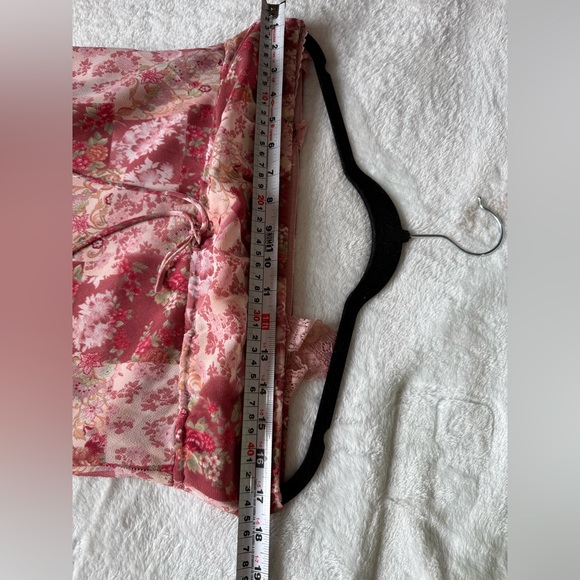 Vintage ARAMA Pink Floral Patchwork Slip Dress Lace Strap Cottagecore A-Line - Picture 11 of 12